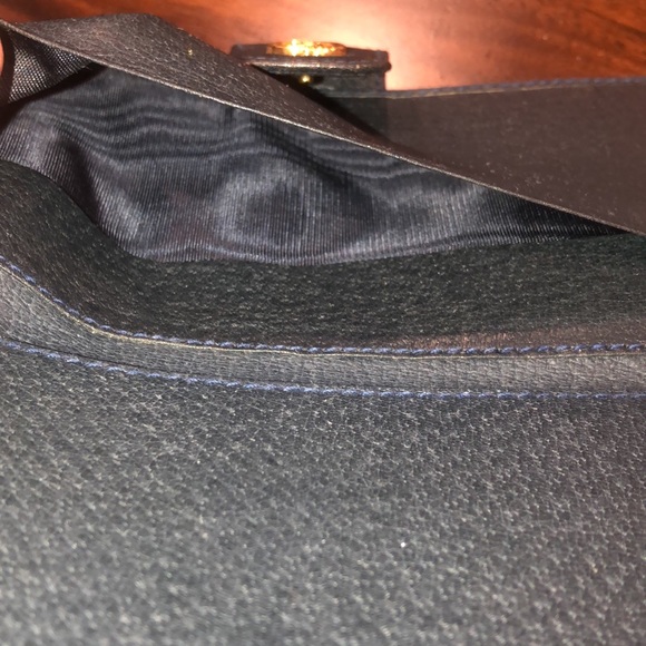 GUCCI GG Monogram Navy Blue Leather and Coated Canvas Long Bifold Wallet Vintage - Picture 8 of 17